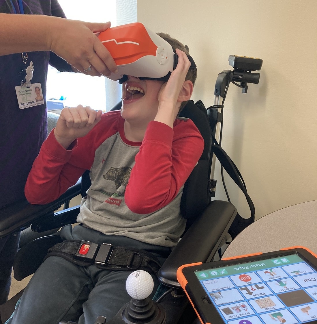 SEN student engaged in VR experience
