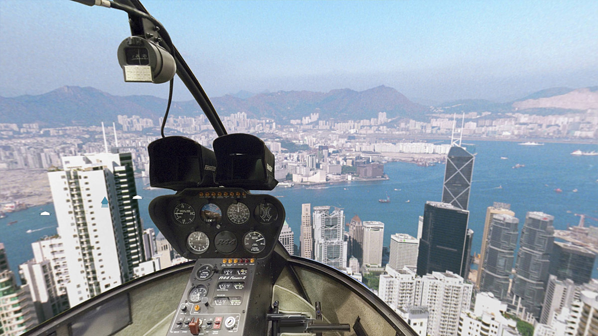 School VR inside a helicopter