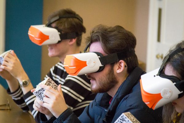 Students with ClassVR headsets